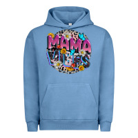 Pigment Pebble Blue Mama vibes Mother's Day Urban Hoodie - CowGirlArtShop