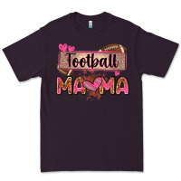 Plum football mama with leopard Premium Tee - Zillion Design Studio