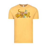 Vintage Mustard childhood cancer ribbon and coffee cups Vintage Tee - AdoDesignShop