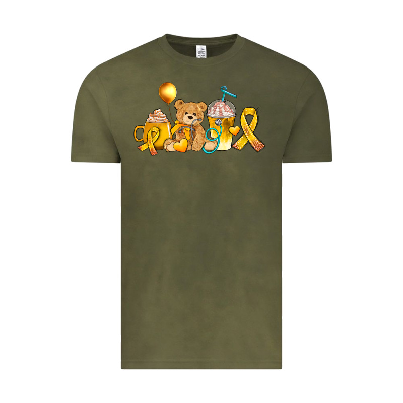 Childhood Cancer Ribbon And Coffee Cups Vintage Tee by AdoDesignShop | Teevron