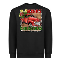 Black merry christmas with truck Heavyweight Sweatshirt - AdoDesignShop
