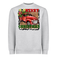 Heather Grey merry christmas with truck Heavyweight Sweatshirt - AdoDesignShop