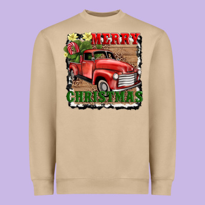 Merry Christmas With Truck Heavyweight Sweatshirt Designed By Adodesignshop