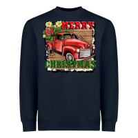 Navy merry christmas with truck Heavyweight Sweatshirt - AdoDesignShop