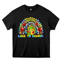 Black hello back to school rainbow Heavy Core Tee - texasbilliewilder
