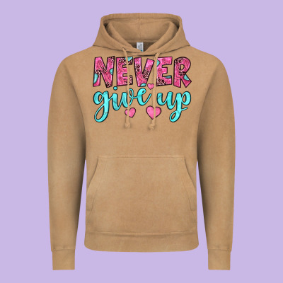 Never Give Up Vintage Hoodie Designed By Jahusdesignshop