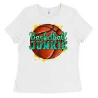 White basketball junkie Ladies Tee - texasbilliewilder