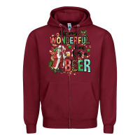 Burgundy the most wonderful time for a beer Zipper Hoodie - MaliasSmallBusiness