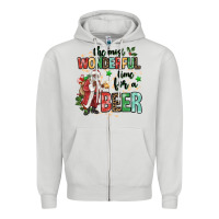 Dove Grey the most wonderful time for a beer Zipper Hoodie - MaliasSmallBusiness