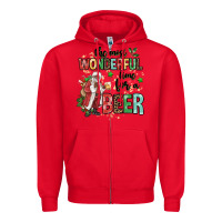 Red the most wonderful time for a beer Zipper Hoodie - MaliasSmallBusiness
