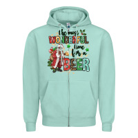 Seafoam the most wonderful time for a beer Zipper Hoodie - MaliasSmallBusiness