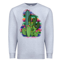 Heather Grey Western Serape Cactus Premium Sweatshirt - Bettercallsaul