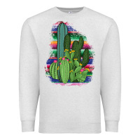 Oatmeal Heather Western Serape Cactus Premium Sweatshirt - Bettercallsaul