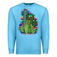 Ocean Blue Western Serape Cactus Premium Sweatshirt - Bettercallsaul