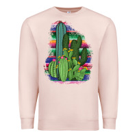 Pale Pink Western Serape Cactus Premium Sweatshirt - Bettercallsaul