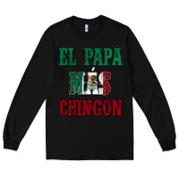 Black El Papa Mas Chingon Mexican Flag Long Sleeve Tee - Jasminsmagicworld