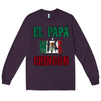 Plum El Papa Mas Chingon Mexican Flag Long Sleeve Tee - Jasminsmagicworld