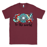 Burgundy Joy to the World Classic Tee - CowhideDigitalArt