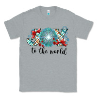 Heather Grey Joy to the World Classic Tee - CowhideDigitalArt