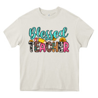 Cream blessed teacher Heavy Core Tee - Zillion Design Studio