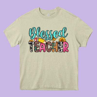 Blessed Teacher Heavy Core Tee Designed By Zillion Design Studio