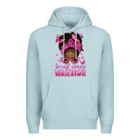 Blue Mist afro messy bun breast cancer warrior Premium Hoodie - texasbilliewilder