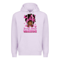 Lilac afro messy bun breast cancer warrior Premium Hoodie - texasbilliewilder