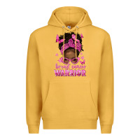Mustard afro messy bun breast cancer warrior Premium Hoodie - texasbilliewilder