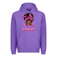 Purple afro messy bun breast cancer warrior Premium Hoodie - texasbilliewilder