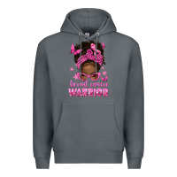 Rock afro messy bun breast cancer warrior Premium Hoodie - texasbilliewilder