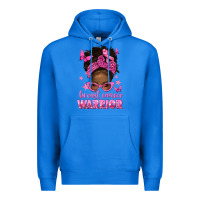 True Royal afro messy bun breast cancer warrior Premium Hoodie - texasbilliewilder