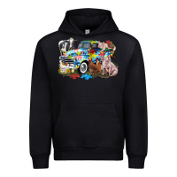 Black Autism truck with farm animals Urban Hoodie - CowGirlArtShop