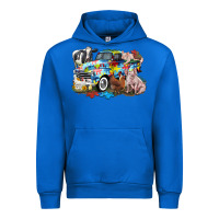Cobalt Autism truck with farm animals Urban Hoodie - CowGirlArtShop