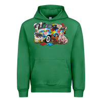 Emerald Autism truck with farm animals Urban Hoodie - CowGirlArtShop