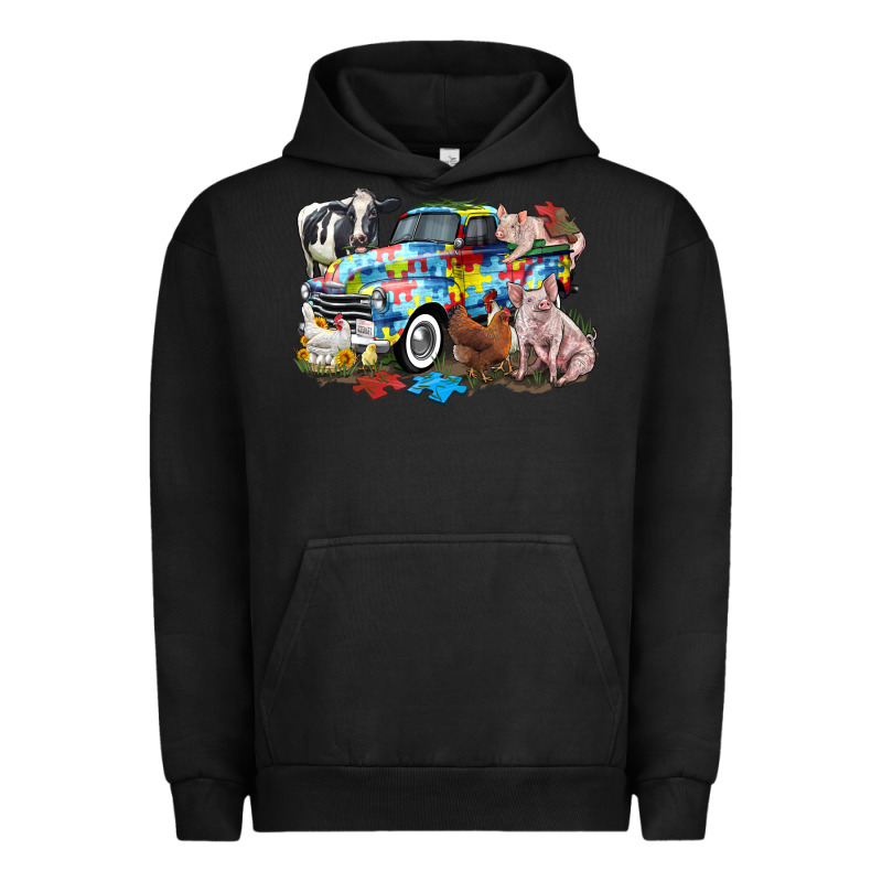 Autism Truck With Farm Animals Urban Hoodie by CowGirlArtShop | Teevron