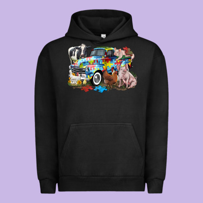 Autism Truck With Farm Animals Urban Hoodie Designed By Cowgirlartshop
