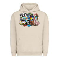 Pigment French Oak Autism truck with farm animals Urban Hoodie - CowGirlArtShop