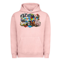 Pigment Salmon Autism truck with farm animals Urban Hoodie - CowGirlArtShop