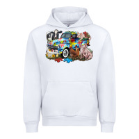 White Autism truck with farm animals Urban Hoodie - CowGirlArtShop
