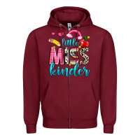 Burgundy little miss kinder Zipper Hoodie - NancyCooperArtShop