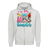 Dove Grey little miss kinder Zipper Hoodie - NancyCooperArtShop