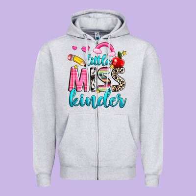Little Miss Kinder Zipper Hoodie Designed By Nancycooperartshop