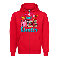 Red little miss kinder Zipper Hoodie - NancyCooperArtShop