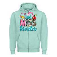 Seafoam little miss kinder Zipper Hoodie - NancyCooperArtShop