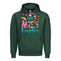Sports Green little miss kinder Zipper Hoodie - NancyCooperArtShop