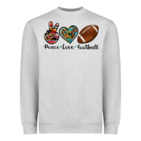 Heather Grey peace love football Heavyweight Sweatshirt - Artiststas