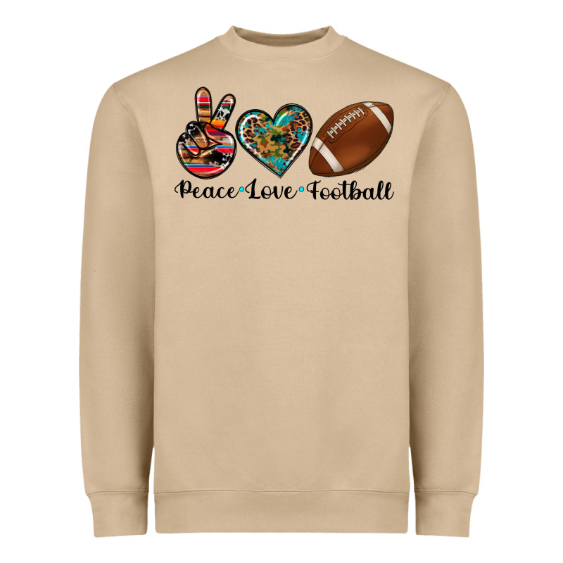 Peace Love Football Heavyweight Sweatshirt by Artiststas | Teevron