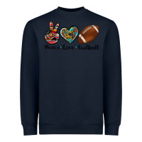 Navy peace love football Heavyweight Sweatshirt - Artiststas