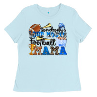 Baby Blue somebody's loud mouth football mama Ladies Tee - Zillion Design Studio