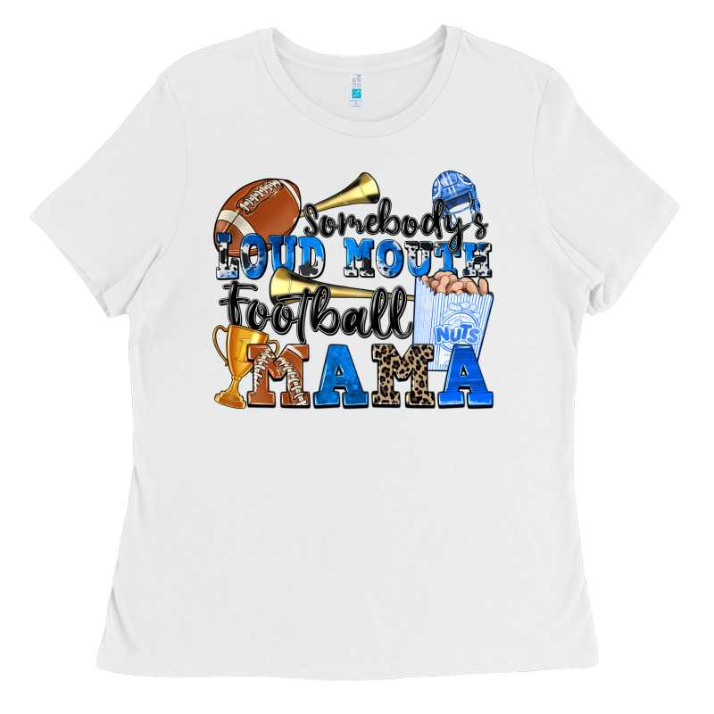 Somebody's Loud Mouth Football Mama Ladies Tee by Zillion Design Studio | Teevron